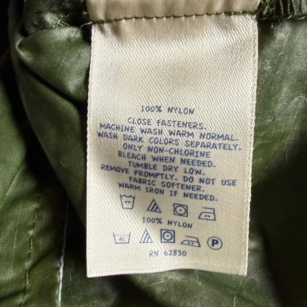 Lands' End Rain Jacket Kids Small 8 Green Hooded Full Zip Windbreaker Packable